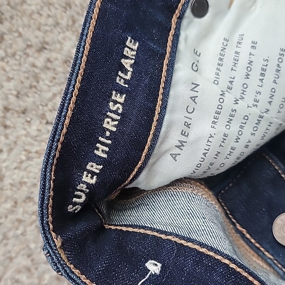 American Eagle women's denim high rise flare jeans size 2 - Picture 7 of 7